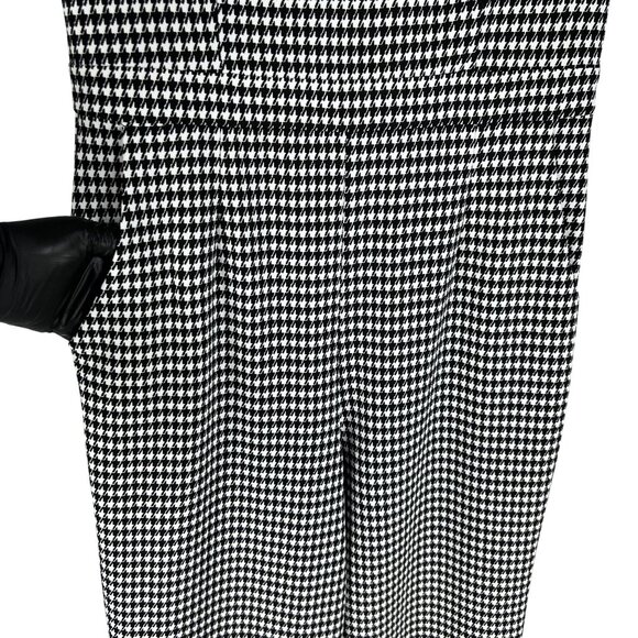 Women 12 Houndstooth Wide Leg Jumpsuit Pockets Stretch By Shelby & Palmer Office - Picture 5 of 16